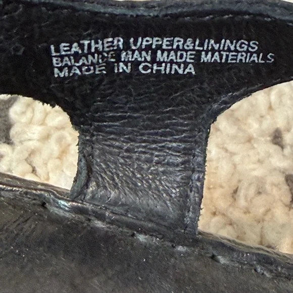 Born Black Leather Cross-Strap Slingback Wedge Comfort Sandals - Picture 6 of 8